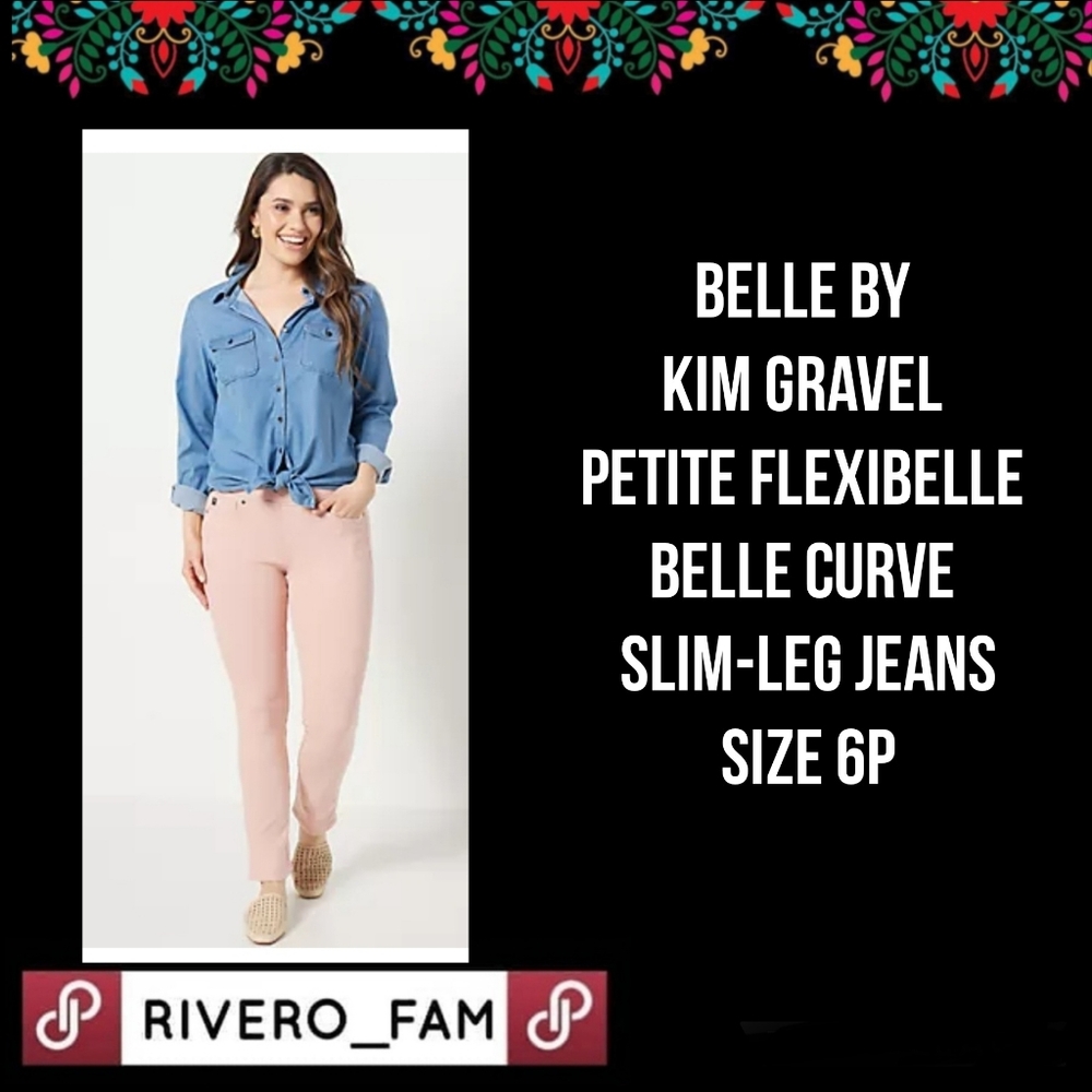 BELLE BY KIM GRAVEL | PETITE FLEXIBELLE BELLE CURVE SLIM-LEG JEANS | SIZE 6P